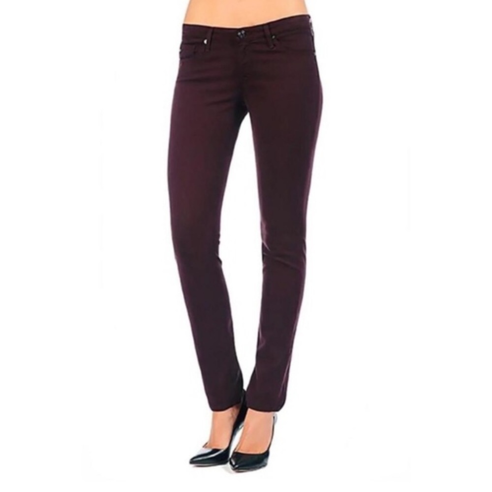 AG Adriano Goldschmied the Stilt Burgundy Cigarette Leg Jeans 30R